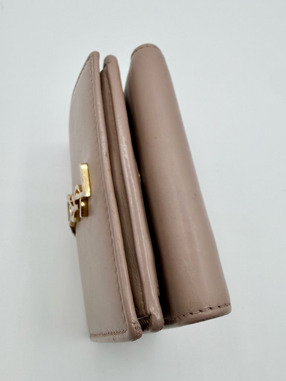 Saint Laurent l Trifold mini Wallet-Taupe Leather - Picture 7 of 16